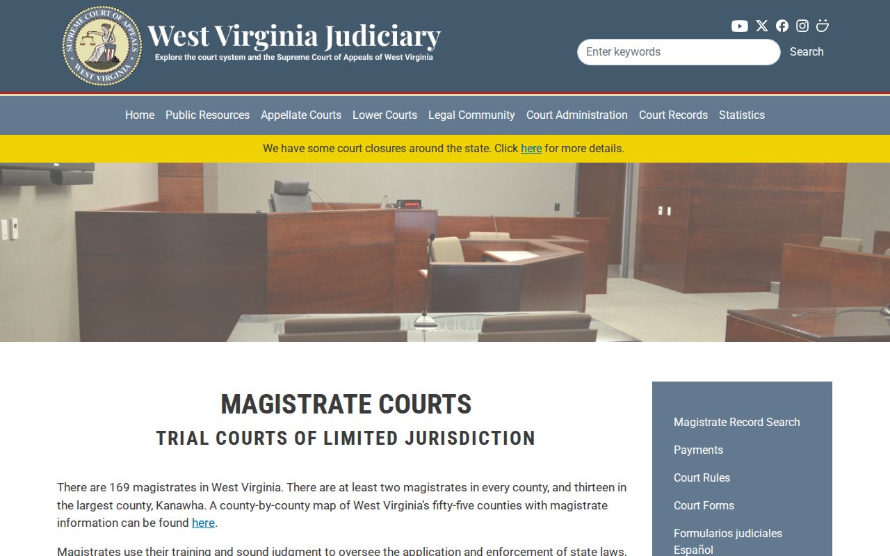 Kanawha County criminal court cases magistrate jurisdiction page