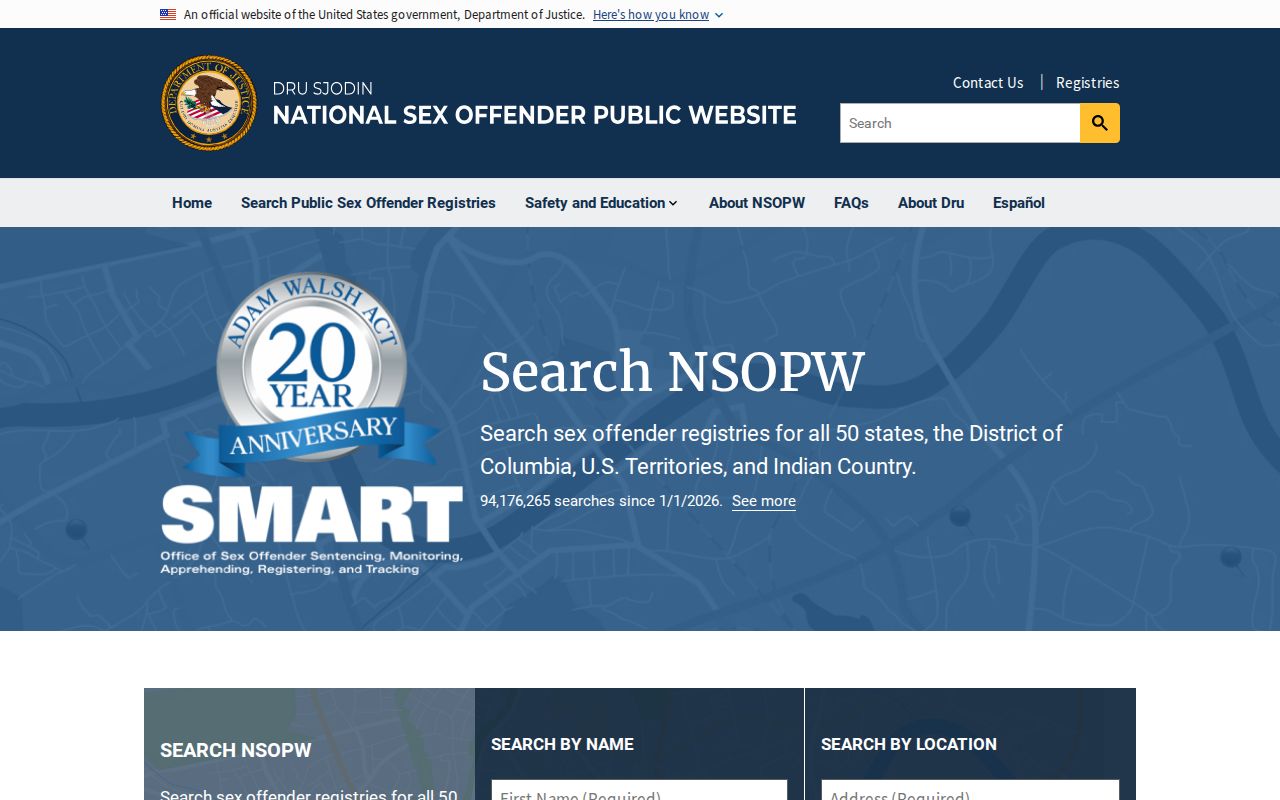 Kanawha County sex offender search using the national NSOPW registry