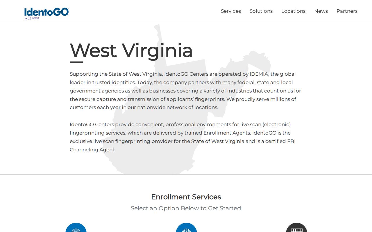 South Charleston criminal records appointment search through IdentoGO